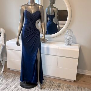 Jovanni Midnight Blue with Sparkle Dress Size 4